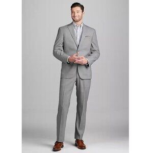 Egara Men's 100% Wool‎ Slim Fit Suit Set